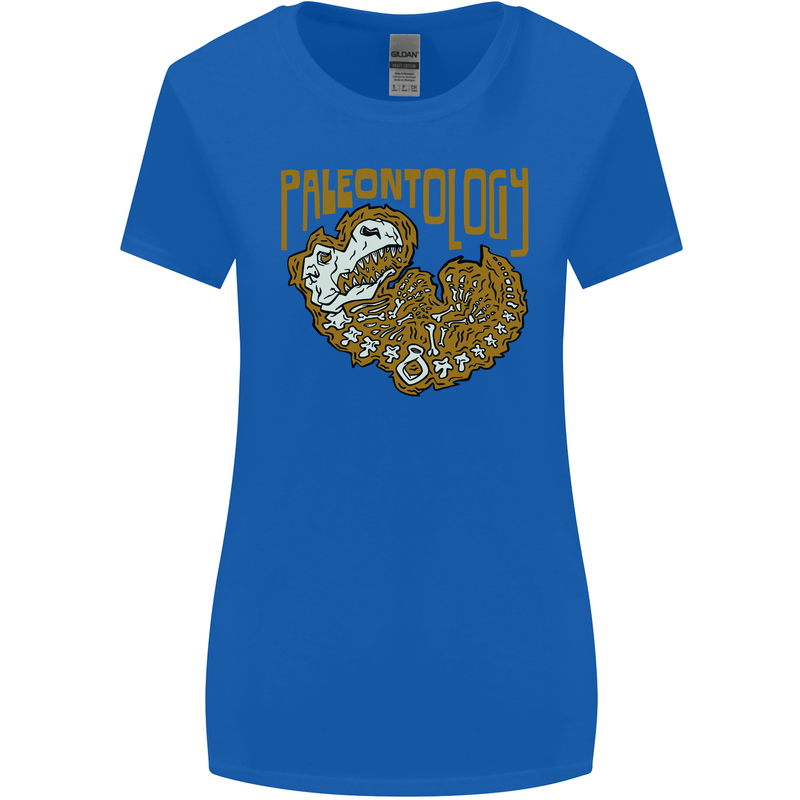 Dinosaur Fossil Paleontology Skeleton Womens Wider Cut T-Shirt Royal Blue
