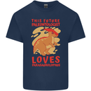 Dinosaur Palaeontologist Loves Parasaurolophus Mens Cotton T-Shirt Tee Top Navy Blue