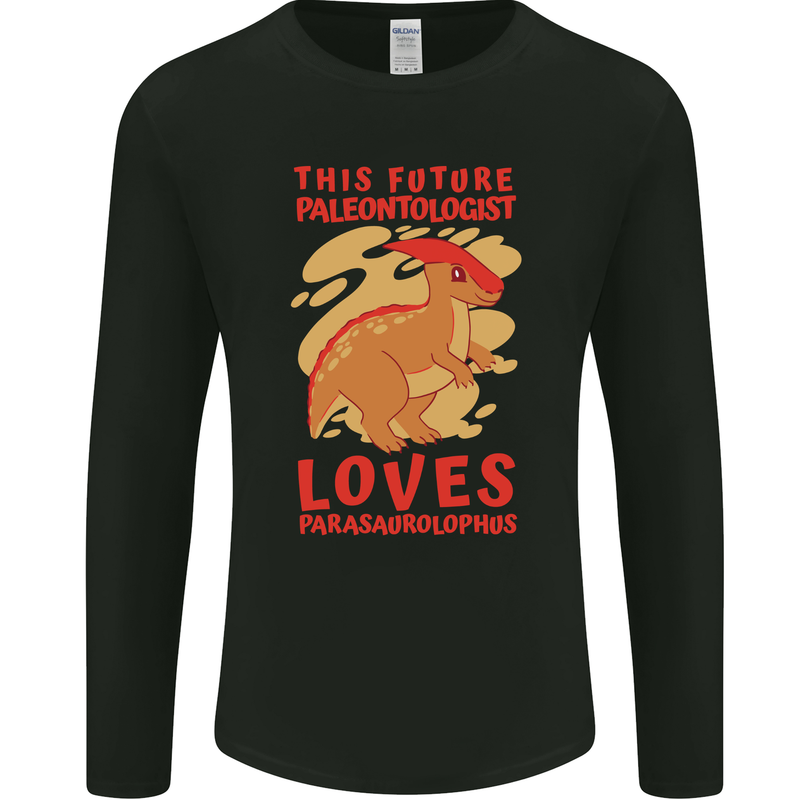 Dinosaur Palaeontologist Loves Parasaurolophus Mens Long Sleeve T-Shirt Black