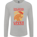 Dinosaur Palaeontologist Loves Parasaurolophus Mens Long Sleeve T-Shirt Sports Grey