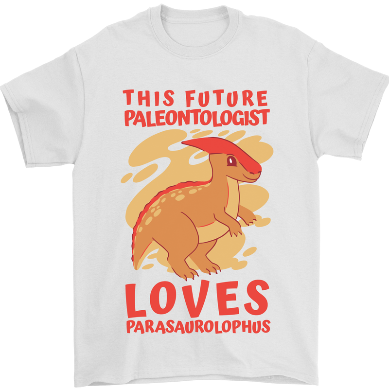 Dinosaur Palaeontologist Loves Parasaurolophus Mens T-Shirt 100% Cotton White