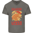 Dinosaur Palaeontologist Loves Parasaurolophus Mens V-Neck Cotton T-Shirt Charcoal
