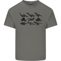Dinosaur Types T-Rex Stegosaurus Triceratops Mens Cotton T-Shirt Tee Top Charcoal