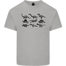 Dinosaur Types T-Rex Stegosaurus Triceratops Mens Cotton T-Shirt Tee Top Sports Grey