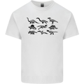 Dinosaur Types T-Rex Stegosaurus Triceratops Mens Cotton T-Shirt Tee Top White