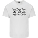 Dinosaur Types T-Rex Stegosaurus Triceratops Mens Cotton T-Shirt Tee Top White