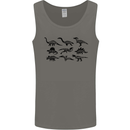 Dinosaur Types T-Rex Stegosaurus Triceratops Mens Vest Tank Top Charcoal