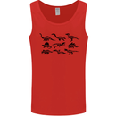 Dinosaur Types T-Rex Stegosaurus Triceratops Mens Vest Tank Top Red