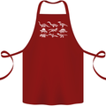 Dinosaur Types T-Rex Stegosaurus Velociraptor Cotton Apron 100% Organic Maroon