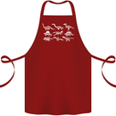 Dinosaur Types T-Rex Stegosaurus Velociraptor Cotton Apron 100% Organic Maroon