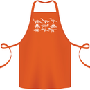 Dinosaur Types T-Rex Stegosaurus Velociraptor Cotton Apron 100% Organic Orange