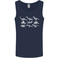 Dinosaur Types T-Rex Stegosaurus Velociraptor Mens Vest Tank Top Navy Blue
