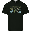 Dinosaurs T-Rex Triceratops Pteranodon Mens Cotton T-Shirt Tee Top Black