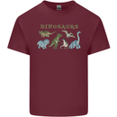 Dinosaurs T-Rex Triceratops Pteranodon Mens Cotton T-Shirt Tee Top Maroon