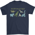 Dinosaurs T-Rex Triceratops Pteranodon Mens T-Shirt 100% Cotton Navy Blue