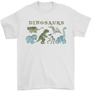 Dinosaurs T-Rex Triceratops Pteranodon Mens T-Shirt 100% Cotton White