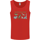 Dinosaurs T-Rex Triceratops Pteranodon Mens Vest Tank Top Red