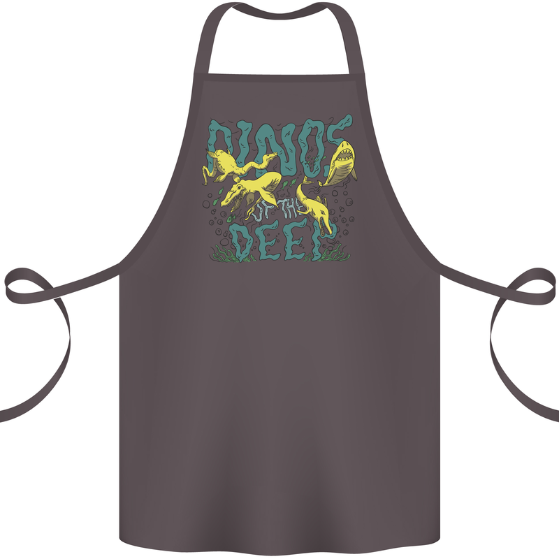 Dinosaurs of the Deep Megladon Tylosaurus Cotton Apron 100% Organic Dark Grey