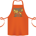 Dinosaurs of the Deep Megladon Tylosaurus Cotton Apron 100% Organic Orange