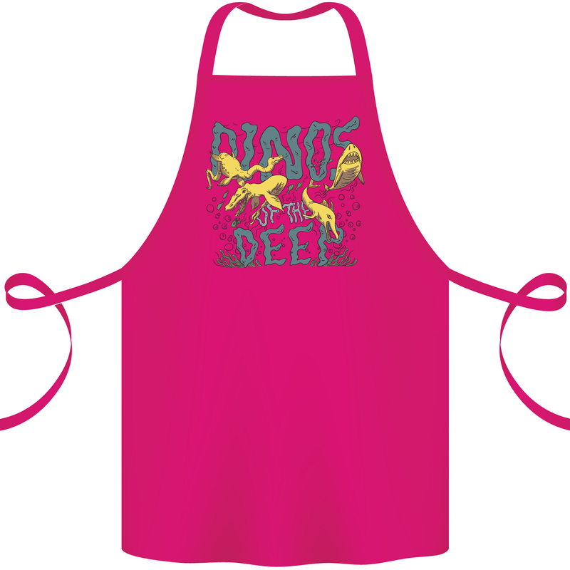 Dinosaurs of the Deep Megladon Tylosaurus Cotton Apron 100% Organic Pink
