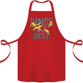 Dinosaurs of the Deep Megladon Tylosaurus Cotton Apron 100% Organic Red