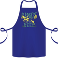 Dinosaurs of the Deep Megladon Tylosaurus Cotton Apron 100% Organic Royal Blue