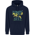 Dinosaurs of the Deep Megladon Tylosaurus Mens 80% Cotton Hoodie Navy Blue