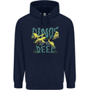 Dinosaurs of the Deep Megladon Tylosaurus Mens 80% Cotton Hoodie Navy Blue