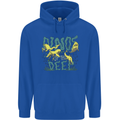 Dinosaurs of the Deep Megladon Tylosaurus Mens 80% Cotton Hoodie Royal Blue