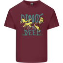 Dinosaurs of the Deep Megladon Tylosaurus Mens Cotton T-Shirt Tee Top Maroon