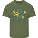 Dinosaurs of the Deep Megladon Tylosaurus Mens Cotton T-Shirt Tee Top Military Green