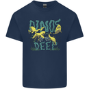 Dinosaurs of the Deep Megladon Tylosaurus Mens Cotton T-Shirt Tee Top Navy Blue