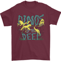 Dinosaurs of the Deep Megladon Tylosaurus Mens T-Shirt 100% Cotton Maroon