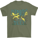Dinosaurs of the Deep Megladon Tylosaurus Mens T-Shirt 100% Cotton Military Green