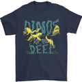 Dinosaurs of the Deep Megladon Tylosaurus Mens T-Shirt 100% Cotton Navy Blue