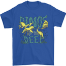 Dinosaurs of the Deep Megladon Tylosaurus Mens T-Shirt 100% Cotton Royal Blue