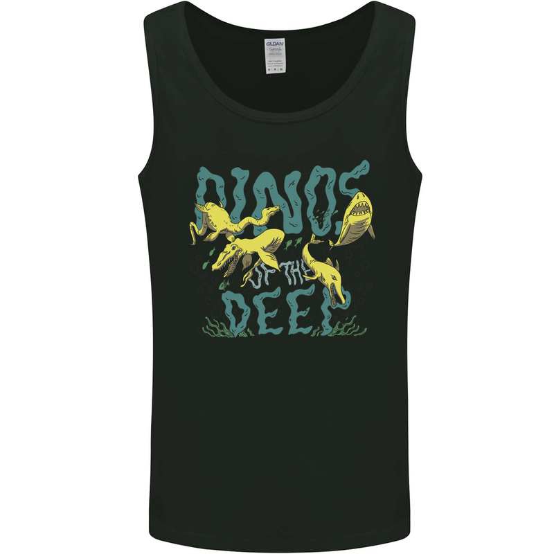 Dinosaurs of the Deep Megladon Tylosaurus Mens Vest Tank Top Black