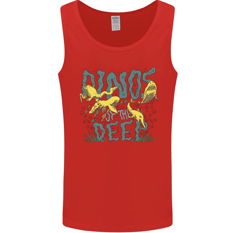 Dinosaurs of the Deep Megladon Tylosaurus Mens Vest Tank Top Red