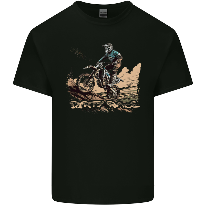 Dirty Race Motocross MotoX Dirt Bike Kids T-Shirt Childrens Black