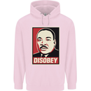 Disobey Martin Luther King Black Lives Matter Childrens Kids Hoodie Light Pink