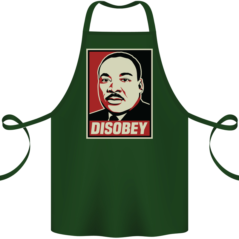 Disobey Martin Luther King Black Lives Matter Cotton Apron 100% Organic Forest Green