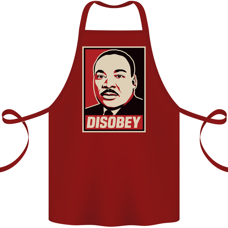 Disobey Martin Luther King Black Lives Matter Cotton Apron 100% Organic Maroon