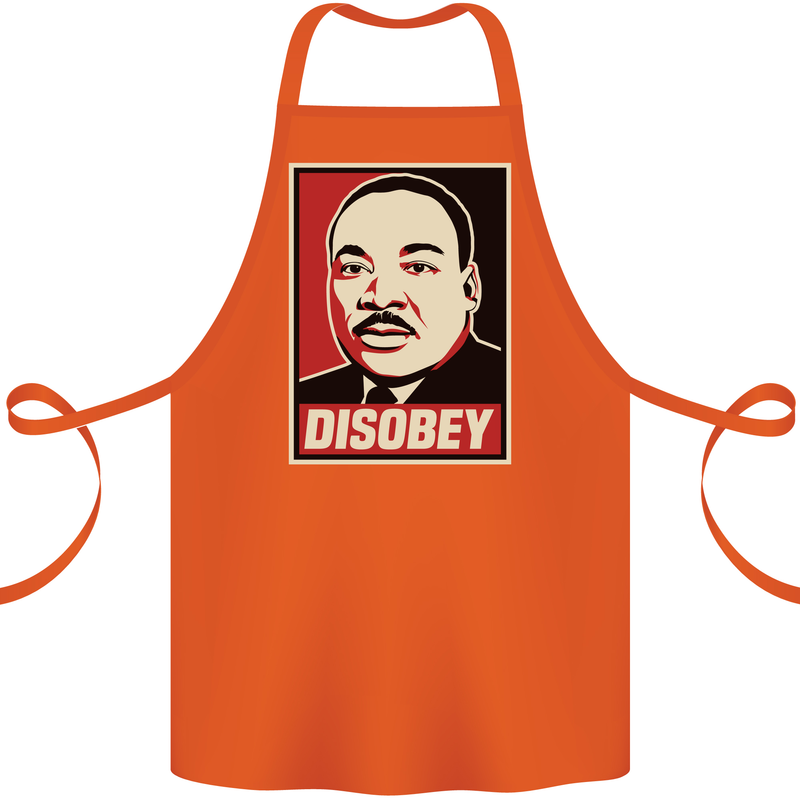 Disobey Martin Luther King Black Lives Matter Cotton Apron 100% Organic Orange