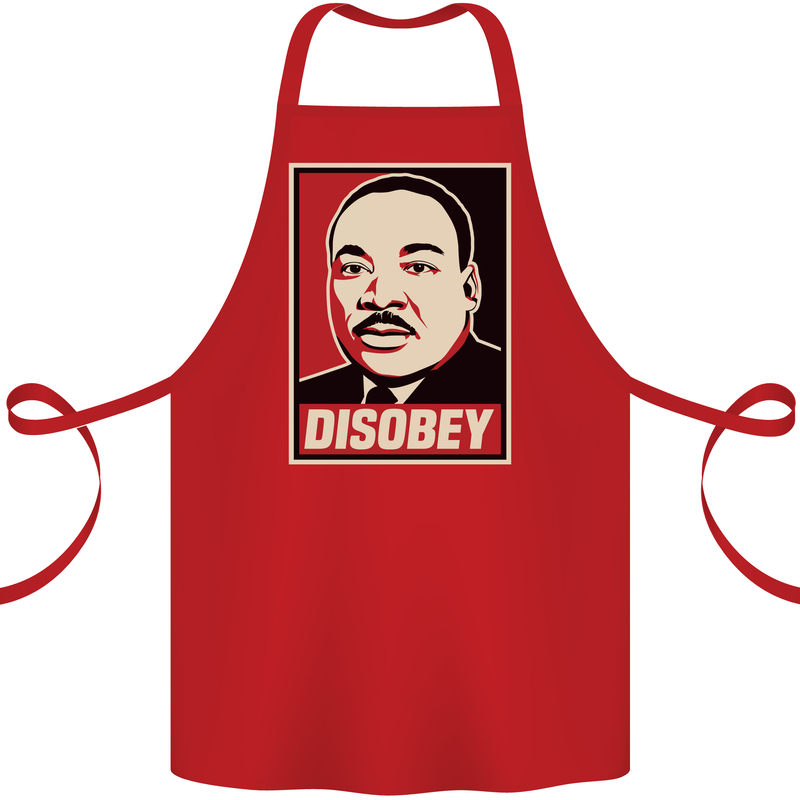 Disobey Martin Luther King Black Lives Matter Cotton Apron 100% Organic Red
