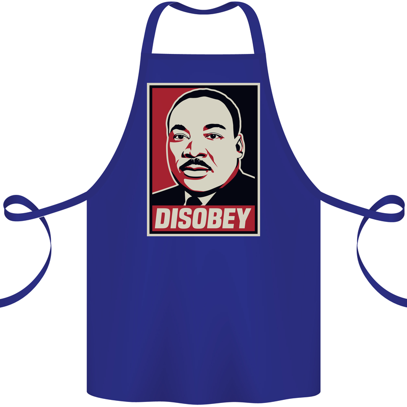 Disobey Martin Luther King Black Lives Matter Cotton Apron 100% Organic Royal Blue