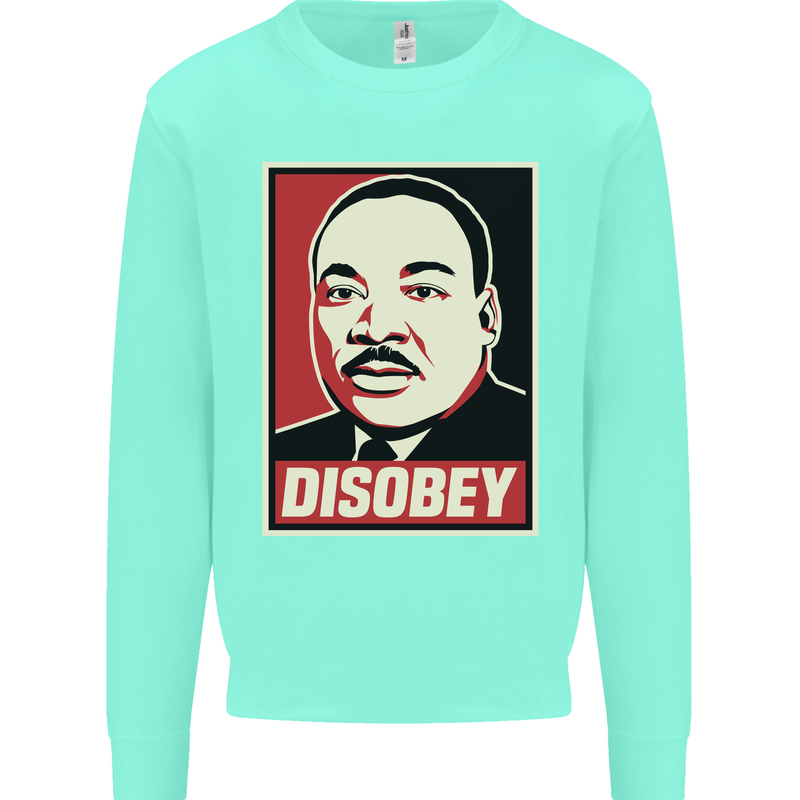 Disobey Martin Luther King Black Lives Matter Kids Sweatshirt Jumper Peppermint