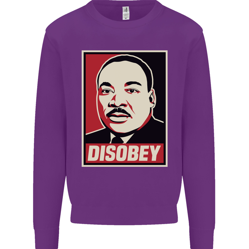 Disobey Martin Luther King Black Lives Matter Kids Sweatshirt Jumper Purple