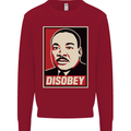 Disobey Martin Luther King Black Lives Matter Kids Sweatshirt Jumper Red