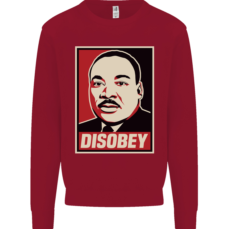 Disobey Martin Luther King Black Lives Matter Kids Sweatshirt Jumper Red