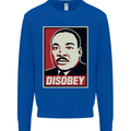 Disobey Martin Luther King Black Lives Matter Kids Sweatshirt Jumper Royal Blue